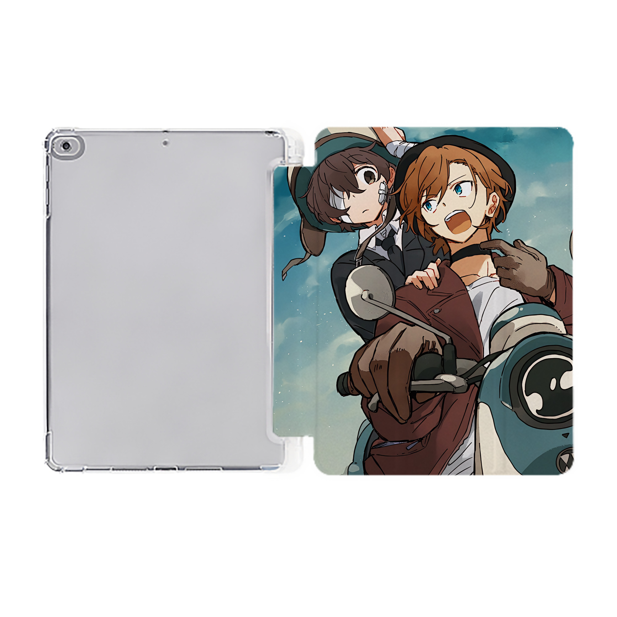 （画像用） 文豪ストレイドッグス Bungo Stray Dogs IPad ケース ペン収納付き 三つ折りスタンド PUレザー×シリコン 対応機種9.5/10.5/10.9インチ